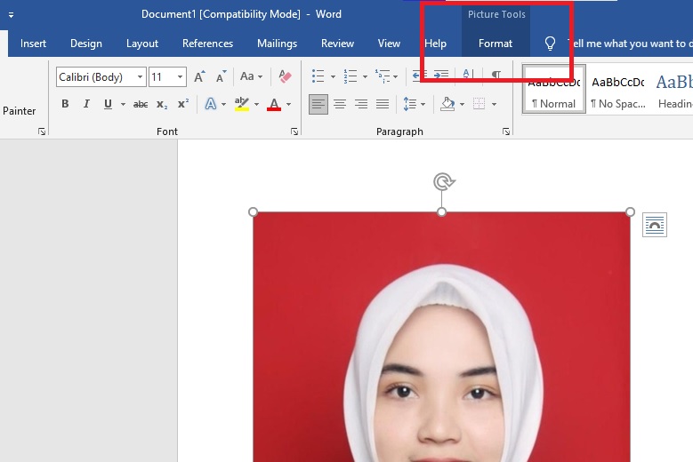 tutorial cara ubah warna latar belakang foto di word 1